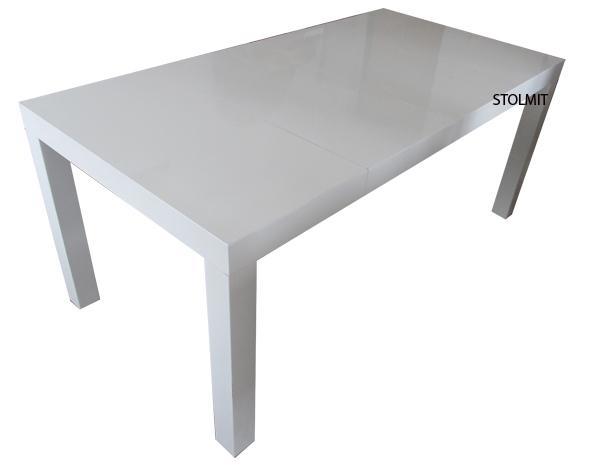 Kwadratowy rozkładany stół biały połysk  -  wymiary stolmit meble