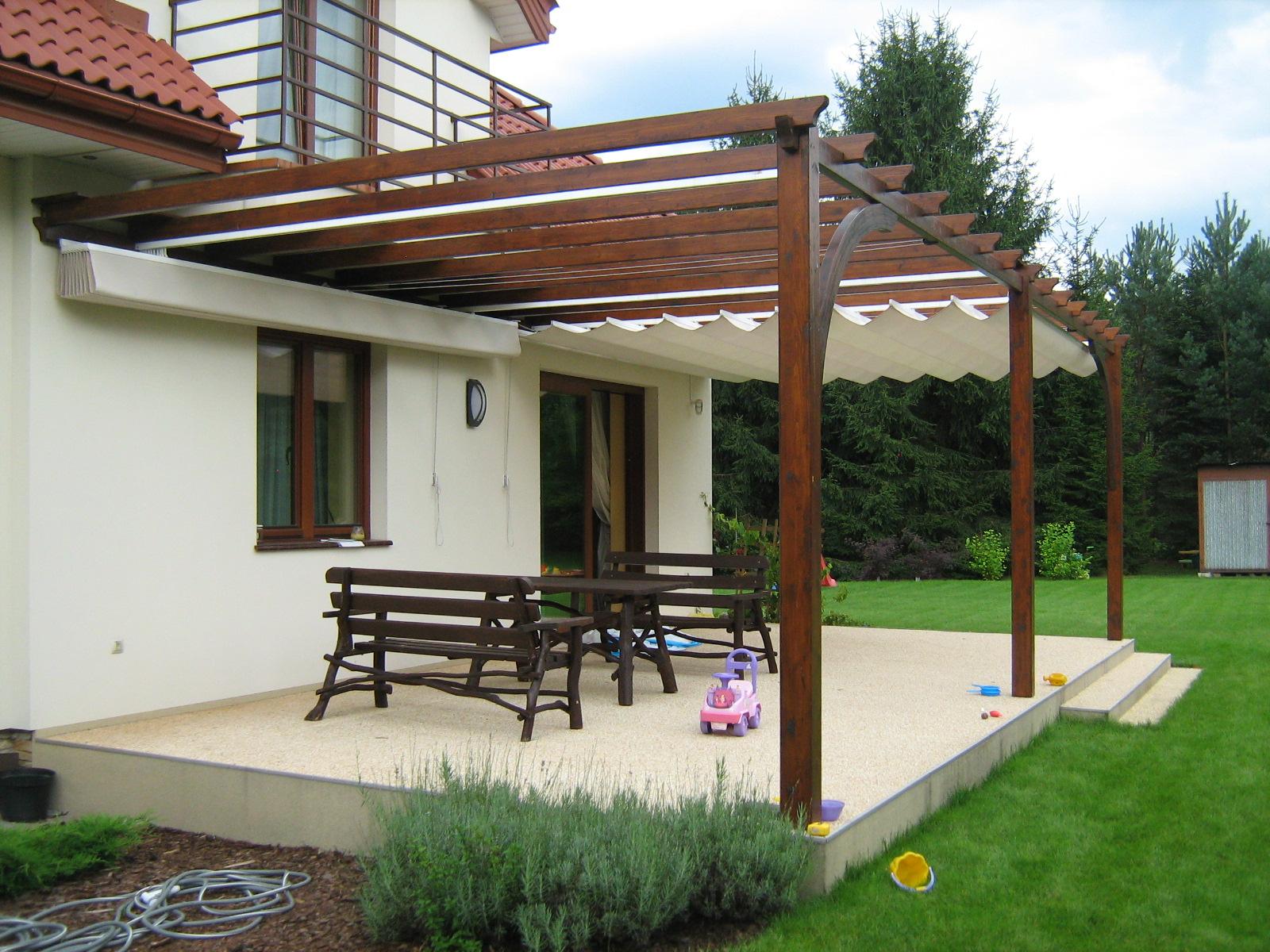 Markiza Pergola typ Patio szer. 6m x 4m wysięgu do podczepienia