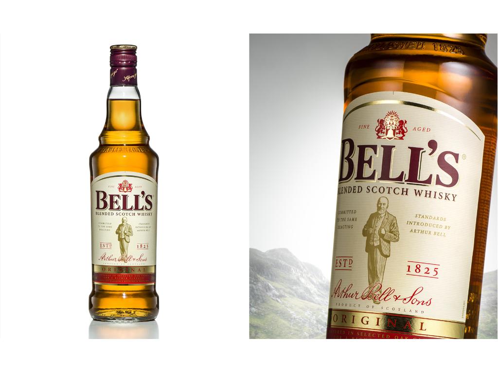 Packshot/zdjęcie reklamowe butelki whisky Bell"s