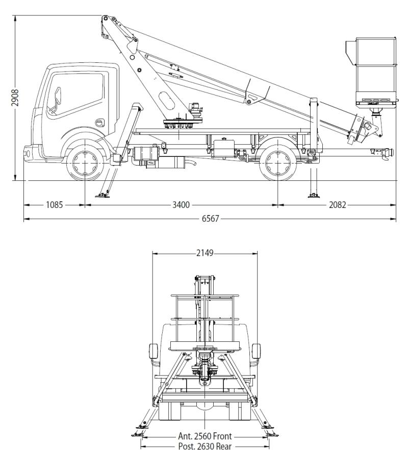 Podnośnik koszowy CTE B - LIFT 150 PRO A  /  Renault Maxity 120 DXI