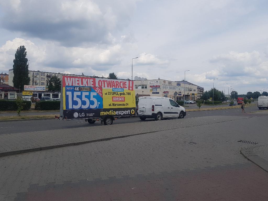 Skuteczna reklama zewnętrzna. Mobilna przyczepa reklamowa. Kielce, świętokrzyskie