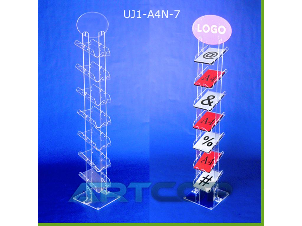 Stojak jednostronny stojący z plexi, ulotnik podłogowy, kolporter, Warszawa, mazowieckie