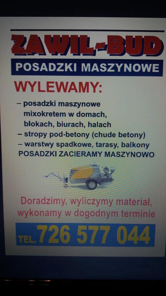 Posadzki maszynowe, posadzki mixokretem, wylewki maszynowe, Władysławów, wielkopolskie