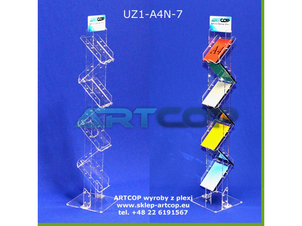 Stojak wolnostojący z plexi ZYGZAK A4