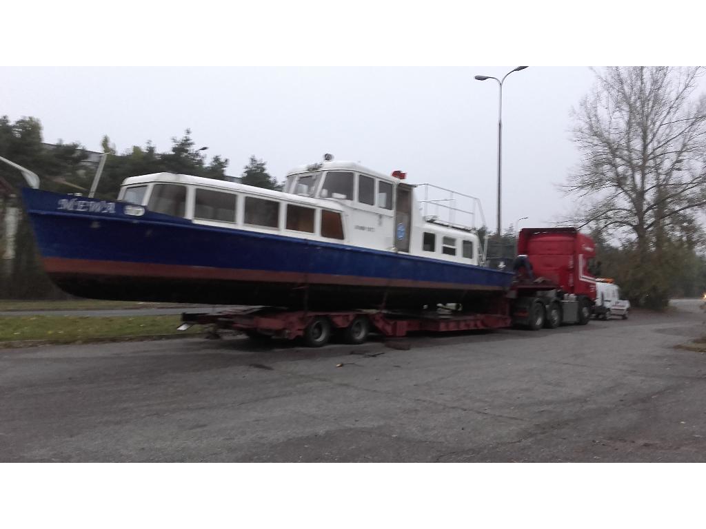 Transport Jachtów statek Hausboot łodzi ponadgabarytowy, Wołomin, mazowieckie