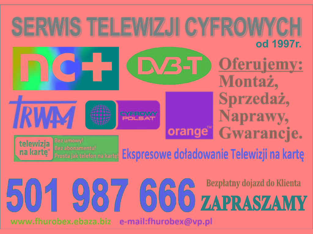 Montaż anten,SAT,DVB-T,TRWAM TNK, Iłowa,Gozdnica,Świętoszów, Żagań,Iłowa,Gozdnica,Wymiarki,Osiecznica,, lubuskie