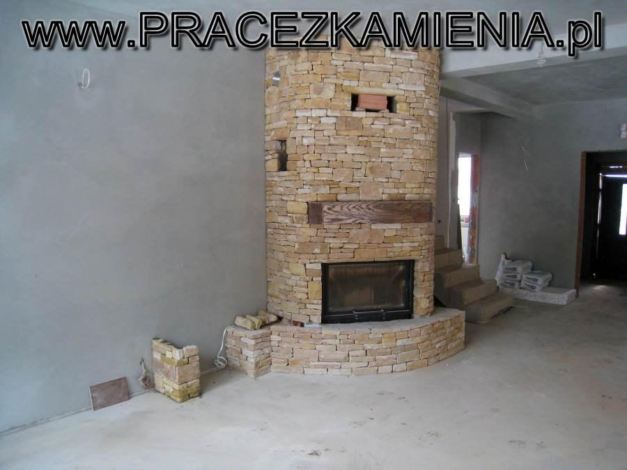 Kominek z kamienia, styl francuski, piaskowiec