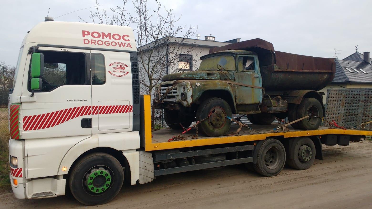 Holowanie tirów, laweta dla samochodów ciężarowych, Poznań, wielkopolskie