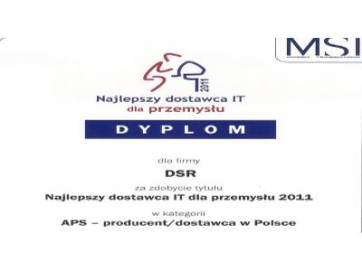 DSR - najlepszy dostawca IT dla przemysłu 2011 roku - kliknij, aby powiększyć
