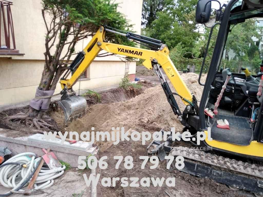 Usługi mini koparka Warszawa Ursynów Mokotów Wilanów Janki