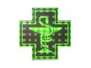 Krzyż apteczny reklama LED 64x64cm zielony jednostronny
