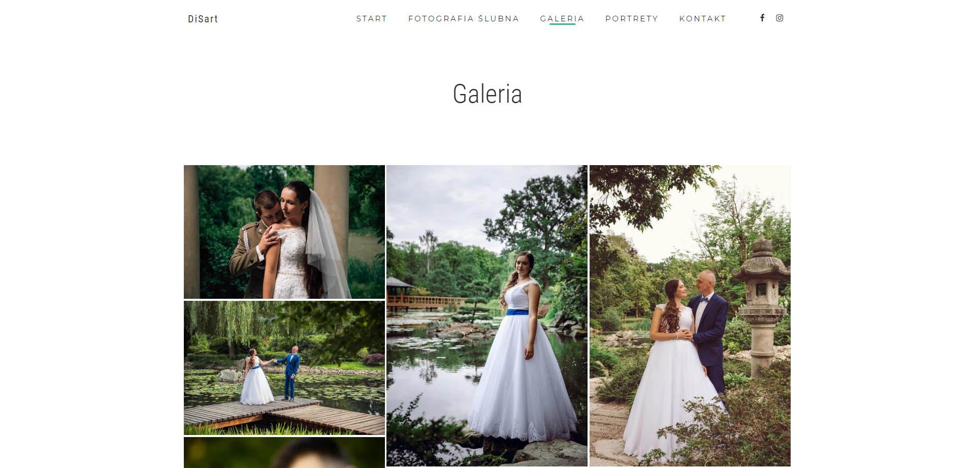 Strona duetu fotografów ślubnych i okolicznościowych DiSart.