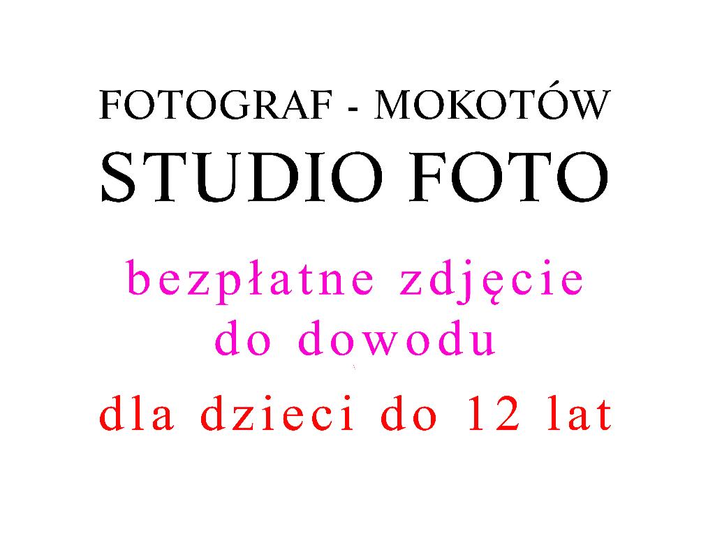 Bezpłatne zdjęcie do dowodu dla dzieci do 12 lat Studio FOTO, Warszawa, mazowieckie