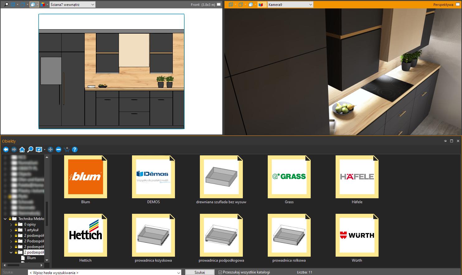 Palette CAD  -  Program do projektowania wnętrz, mebli, łazienek, itd.