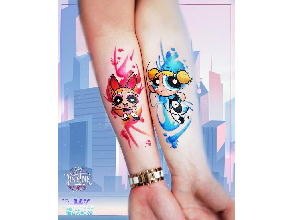 tatuaż atomówki cartoon network tattoo 