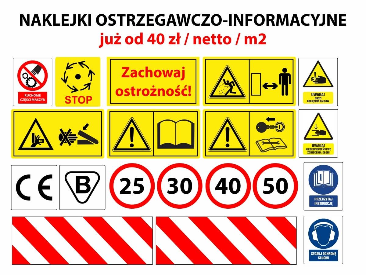 naklejki ostzregawcze na maszyny