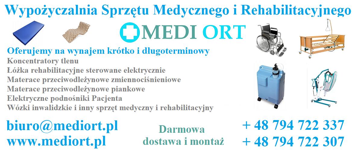 Koncentrator tlenu, łóżko rehabilitacyjne -wypożyczalnia Wrocław, Wrocław, Trzebnica, Oleśnica, Oława, dolnośląskie