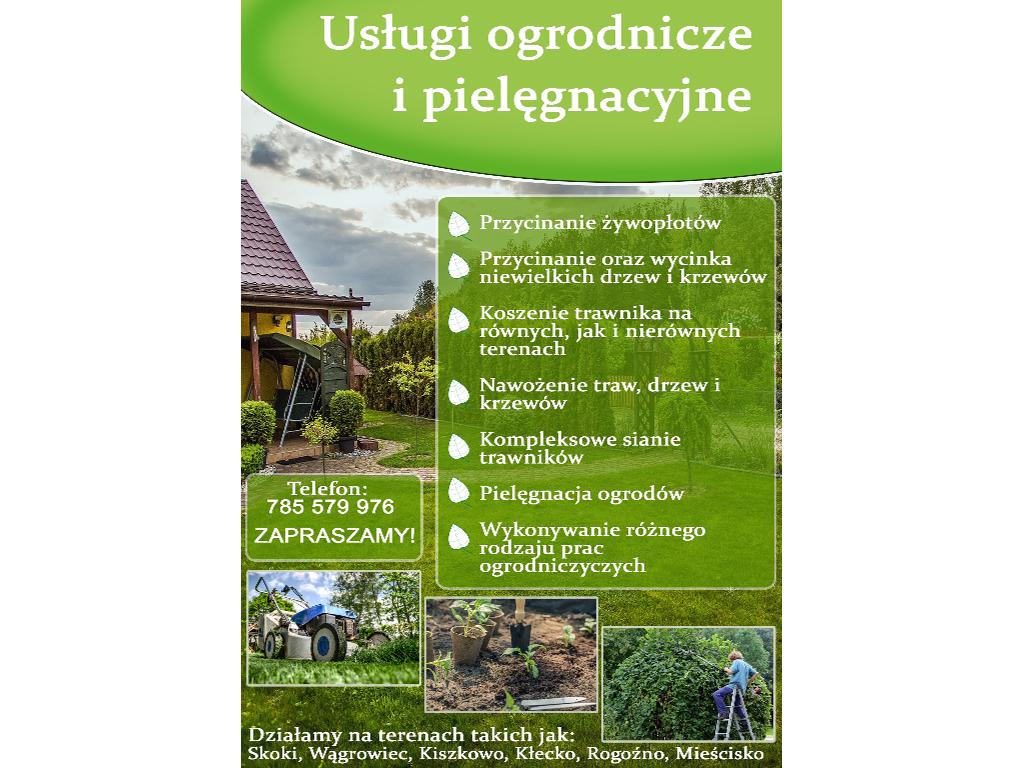 Usługi ogrodnicze, pielęgnacja, koszenie trawy, przycinanie drzew..., Skoki, wielkopolskie