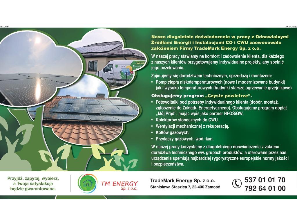 TradeMark Energy Sp.z o.o to rzetelny dobór i profesjonalny montaż., lubelskie