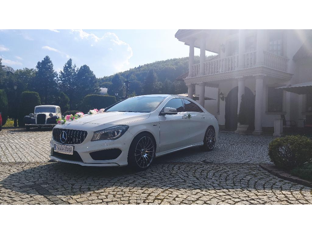 Auto do ślubu, na wesele, Mercedes CLA AMG na ślub , rozwożenie gości, Maków Podhalański,Sucha Beskidzka, małopolskie