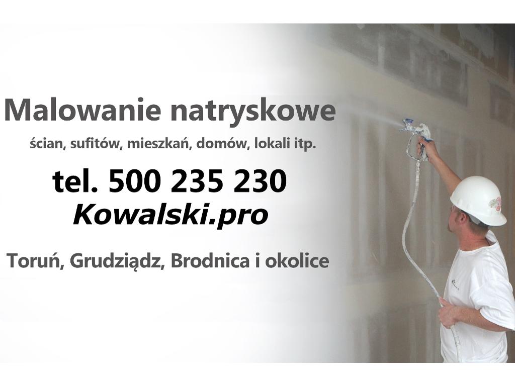 Malowanie natryskowe agregatem ścian sufitów domów mieszkań Toruń, kujawsko-pomorskie