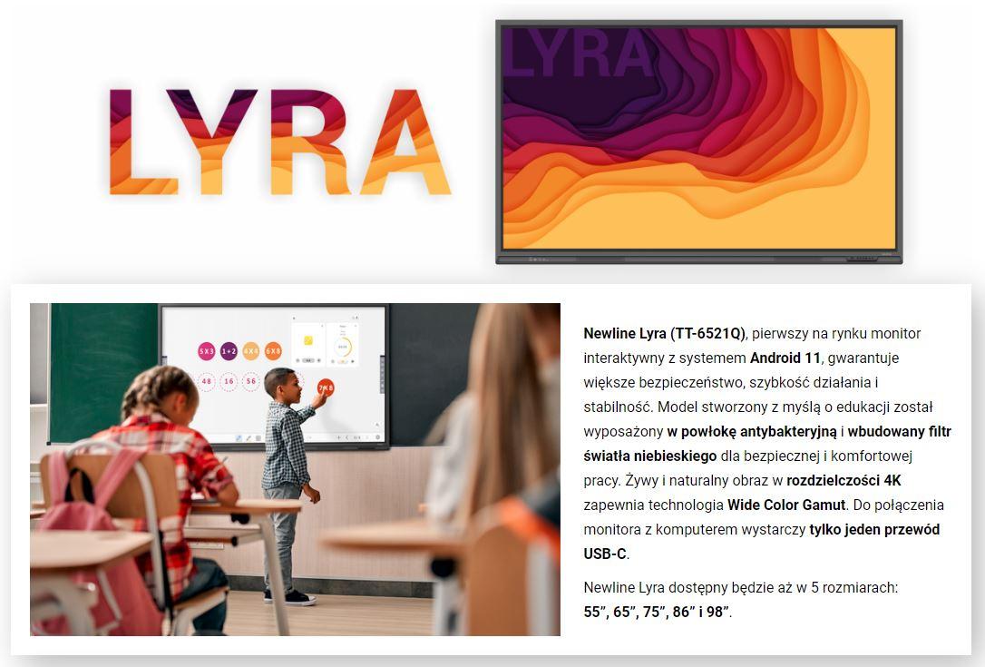 Monitor dotykowy interaktywny Newline Lyra 65 cali 4K