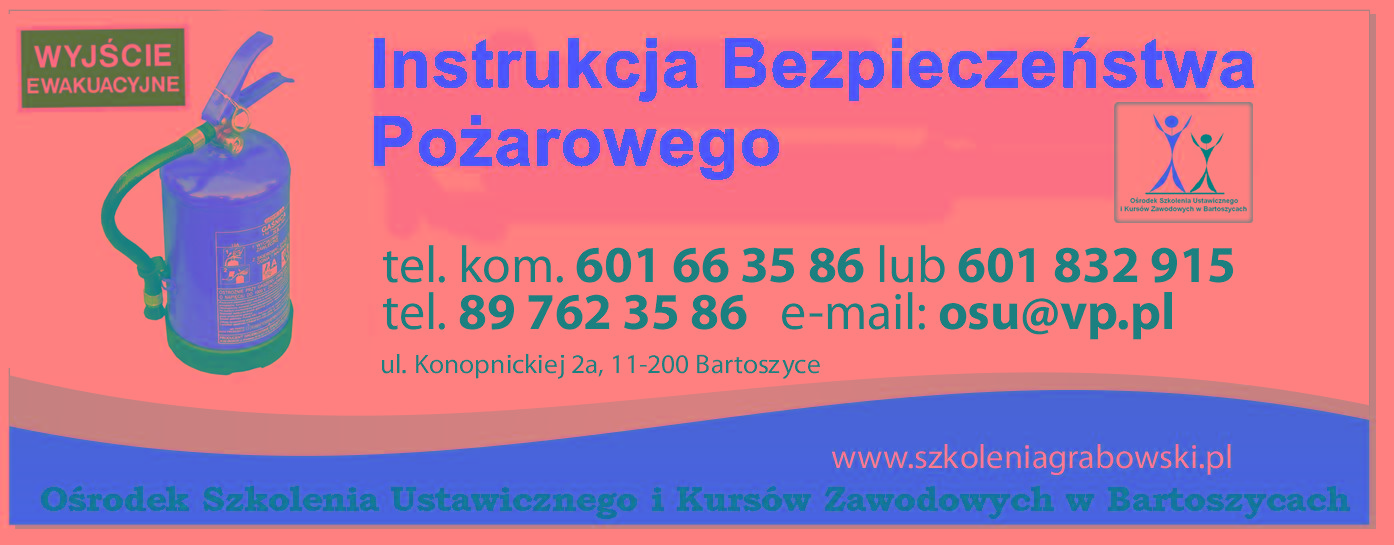 BHP szkolenia, obsługa firm, haccp, instrukcja ppoż., ubezpieczenia, Bartoszyce, warmińsko-mazurskie