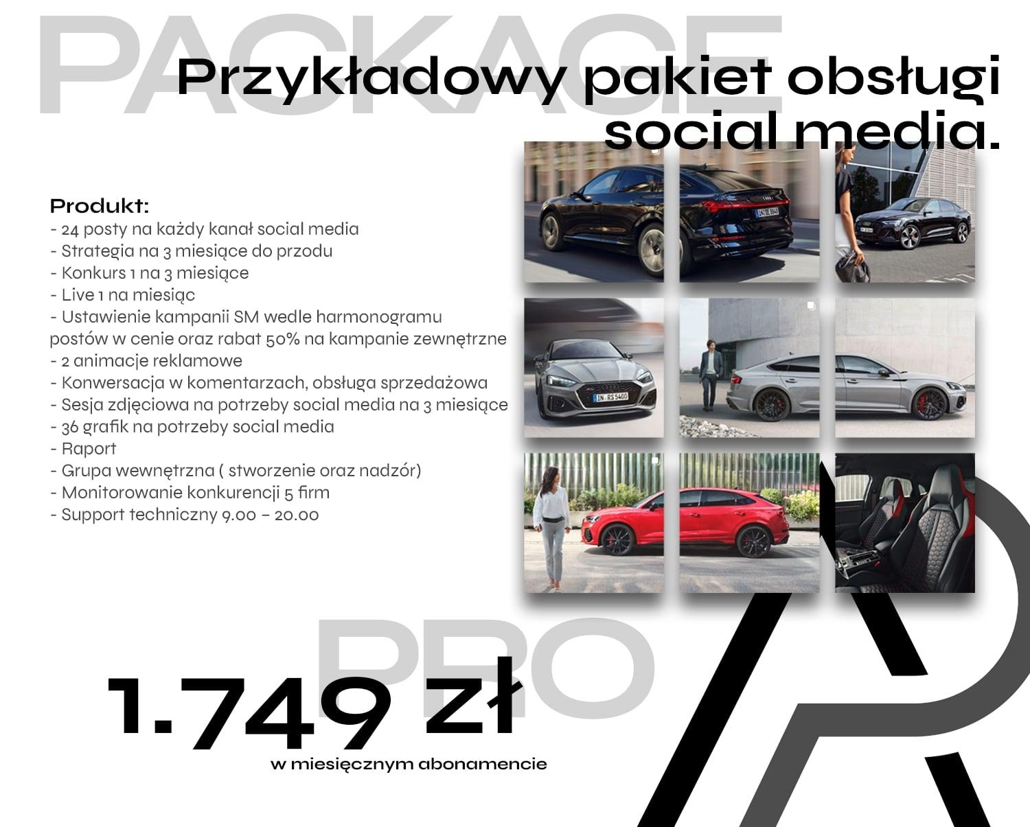 Przykładowy pakiet obsługi social media