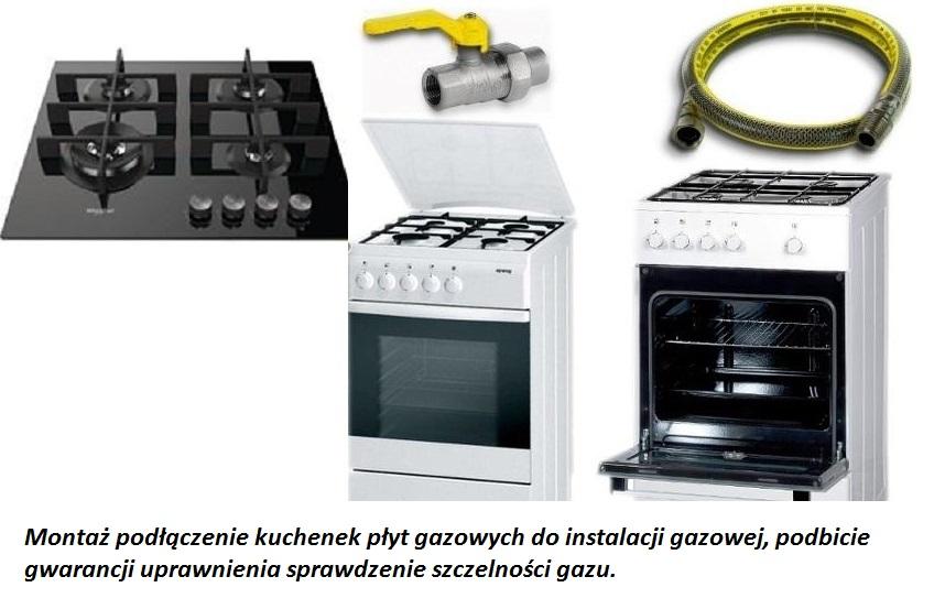 Podłączenie montaż kuchenek płyt gazowych Kraków, małopolskie