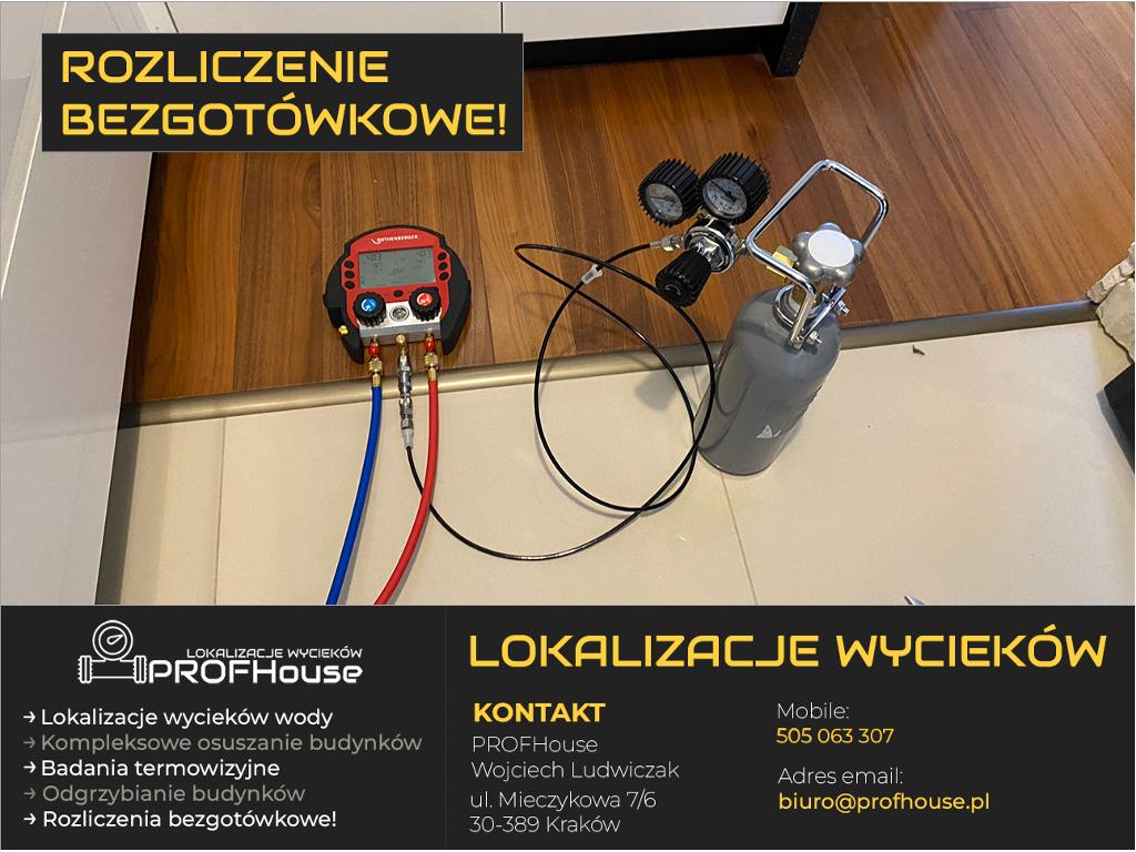 LOKALIZACJA WYCIEKÓW, BADANIA TERMOWIZYJNE, OSUSZANIE BUDYNKÓW, Kraków, małopolskie