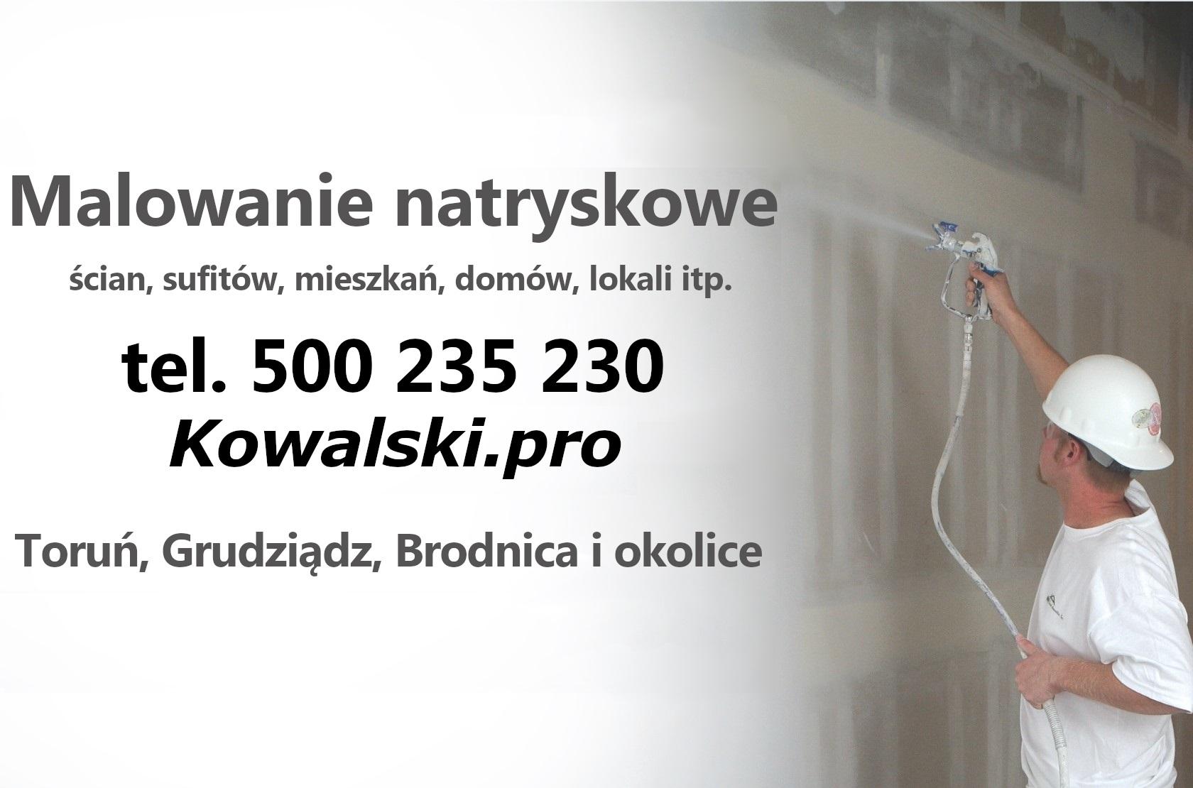 Malowanie natryskowe agregatem ścian sufitów domów mieszkań Toruń, Toruń, Grudziądz, Brodnica, Wąbrzeźno, Chełmża, Golub Dobrzyń