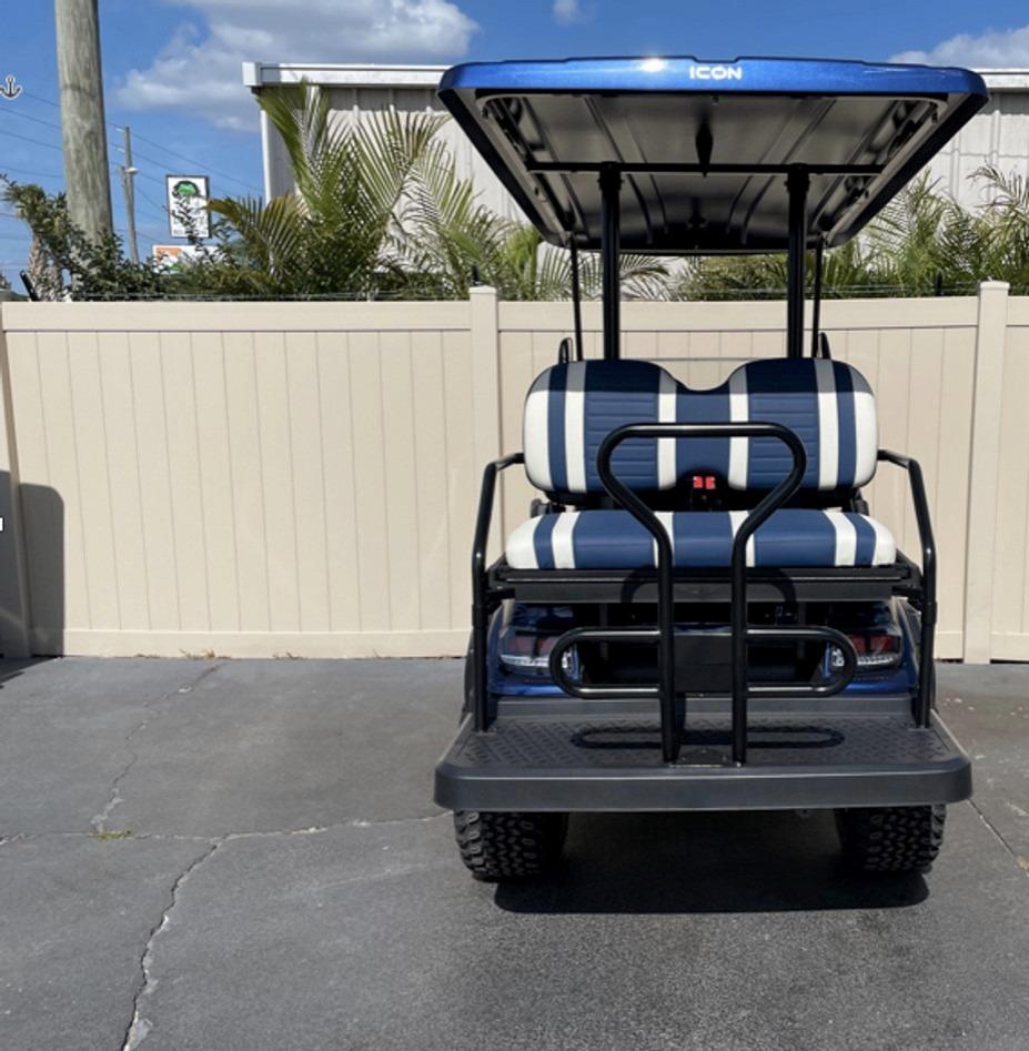 Home  /  Shop  /  ICON i40L 4 Passenger Lifted Indigo Blue Golf Cart