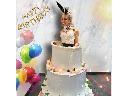 urodziny, króliczek playboya, tancerka wyskakująca z tortu