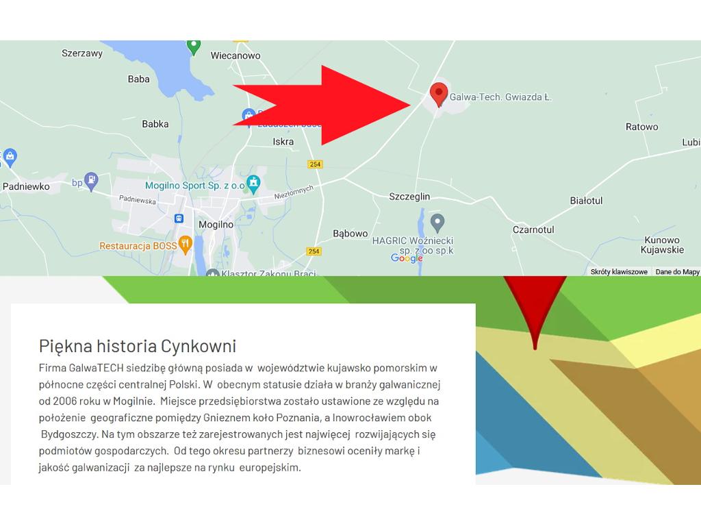 MApka dojazdowa do cynkowni galwanicznej GALWAtech Mogilno