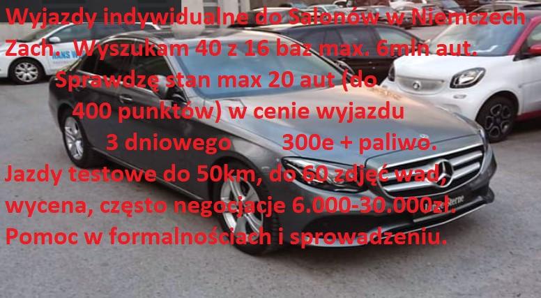 Indywidualny Wyjazd do samochodów do Niemiec sprawdzę stan 12 aut, Warszawa,Poznań,Gdańsk,Kraków,Bydgoszcz,Łódź, mazowieckie