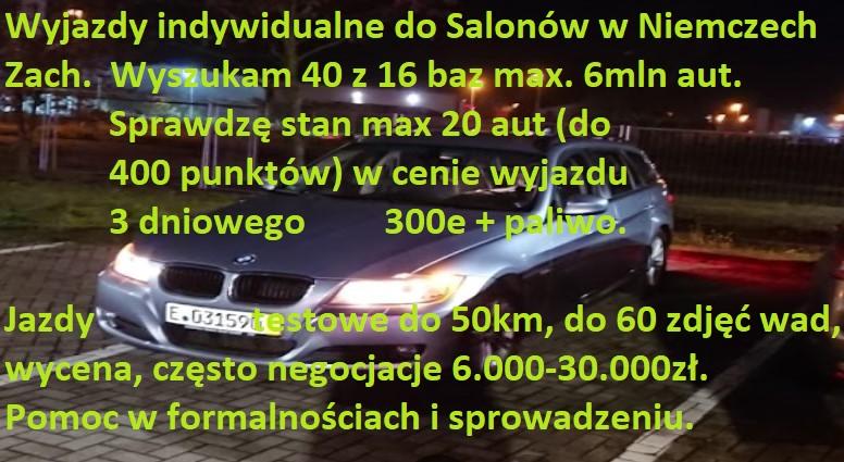 Indywidualny Wyjazd do samochodów do Niemiec sprawdzę stan 12 aut, Warszawa,Poznań,Gdańsk,Kraków,Bydgoszcz,Łódź, mazowieckie