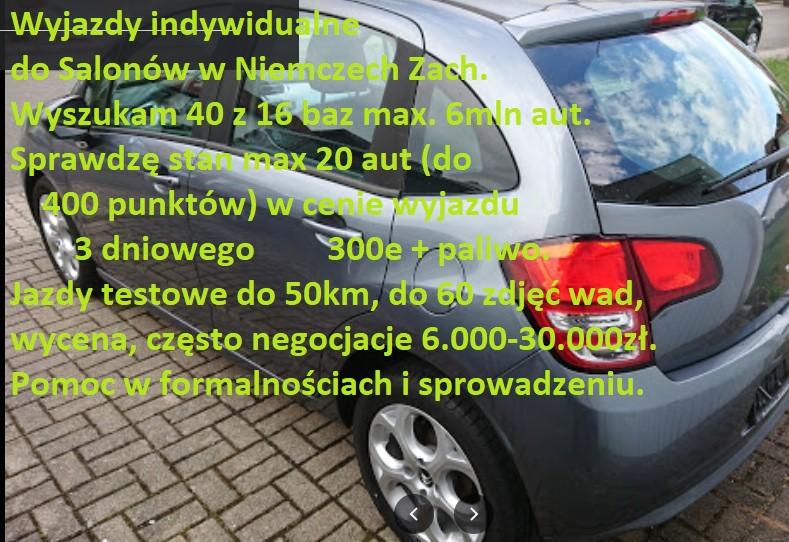 Indywidualny Wyjazd do samochodów do Niemiec sprawdzę stan 12 aut, Warszawa,Poznań,Gdańsk,Kraków,Bydgoszcz,Łódź, mazowieckie