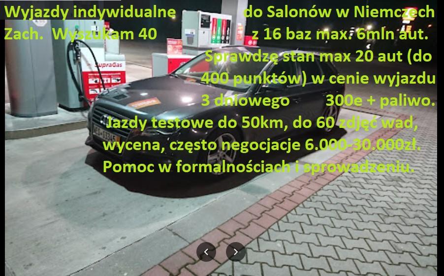 Indywidualny Wyjazd do samochodów do Niemiec sprawdzę stan 12 aut, Warszawa,Poznań,Gdańsk,Kraków,Bydgoszcz,Łódź, mazowieckie