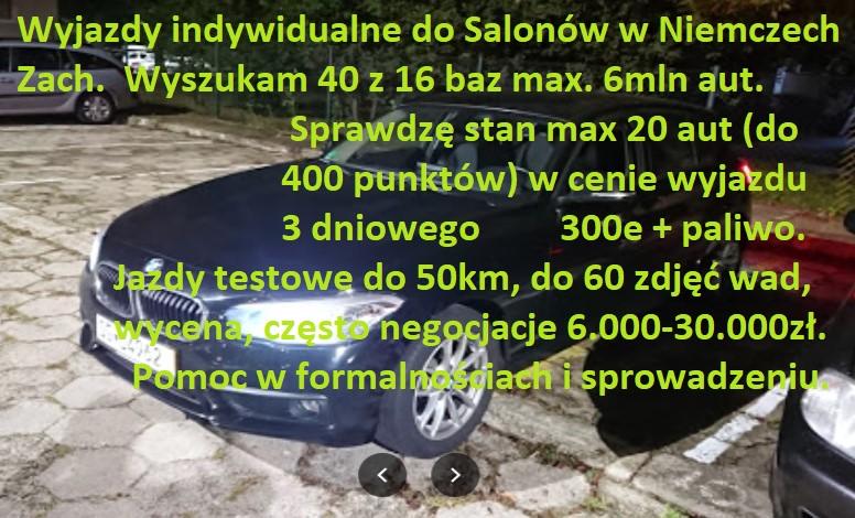 Indywidualny Wyjazd do samochodów do Niemiec sprawdzę stan 12 aut, Warszawa,Poznań,Gdańsk,Kraków,Bydgoszcz,Łódź, mazowieckie