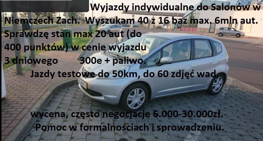 Indywidualny Wyjazd do samochodów do Niemiec sprawdzę stan 12 aut, Warszawa,Poznań,Gdańsk,Kraków,Bydgoszcz,Łódź, mazowieckie