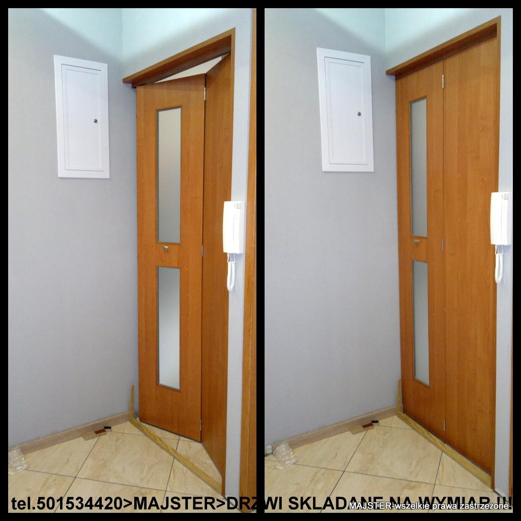 DRZWI SKŁADANE/ŁAMANE NA WYMIAR+MONTAŻ-Majster:501534420