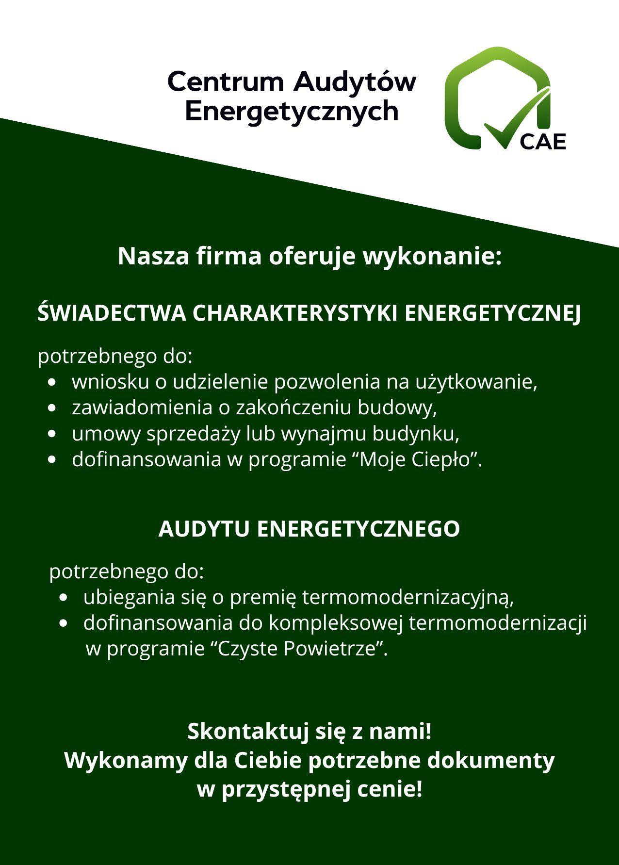 Audyt energetyczny. Świadectwo energetyczne., Biała Podlaska, Międzyrzec Podlaski, Siemiatycze, lubelskie