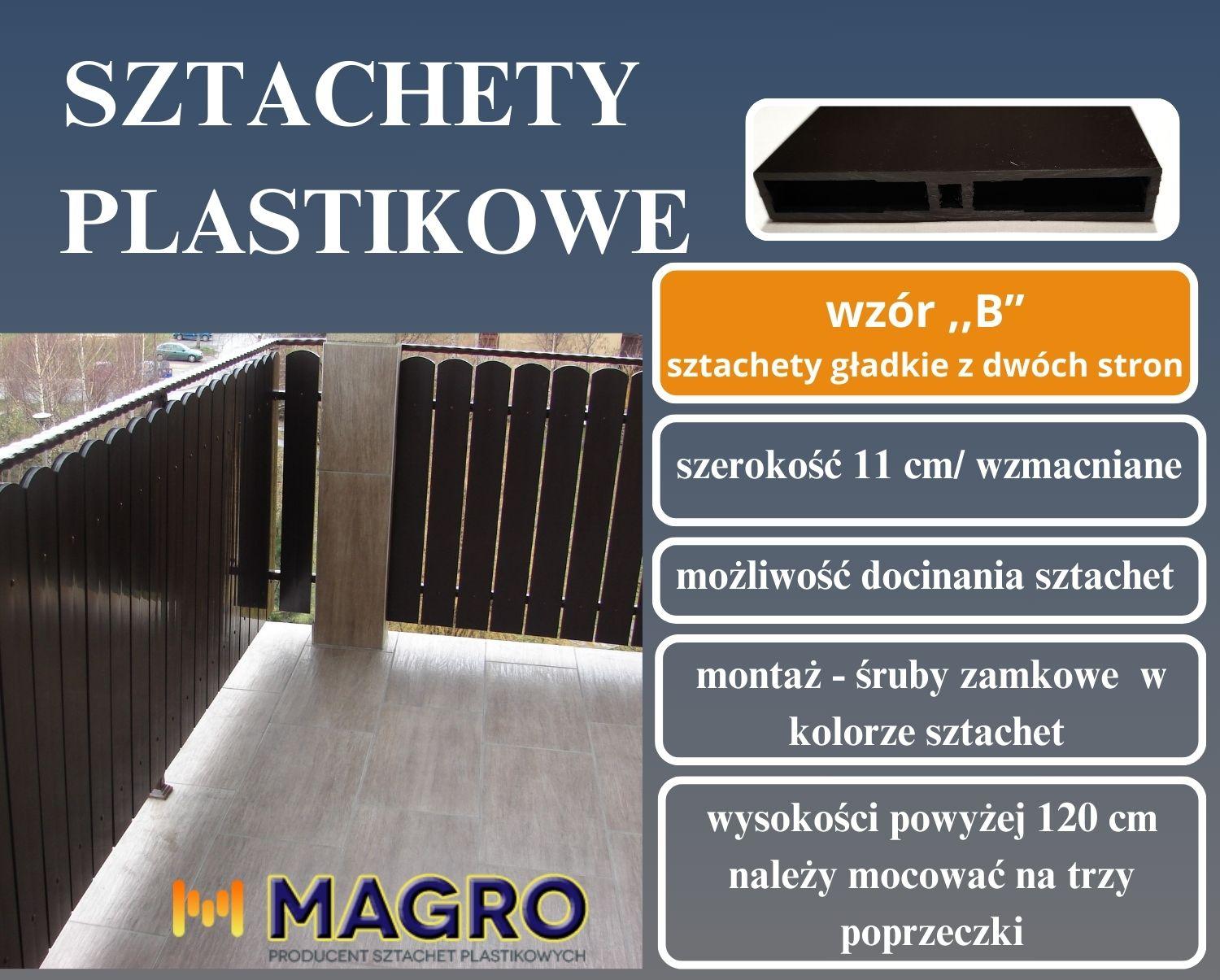 Ogrodzenia, sztachety plastikowe, bramy, balustrady   -  MAGRO