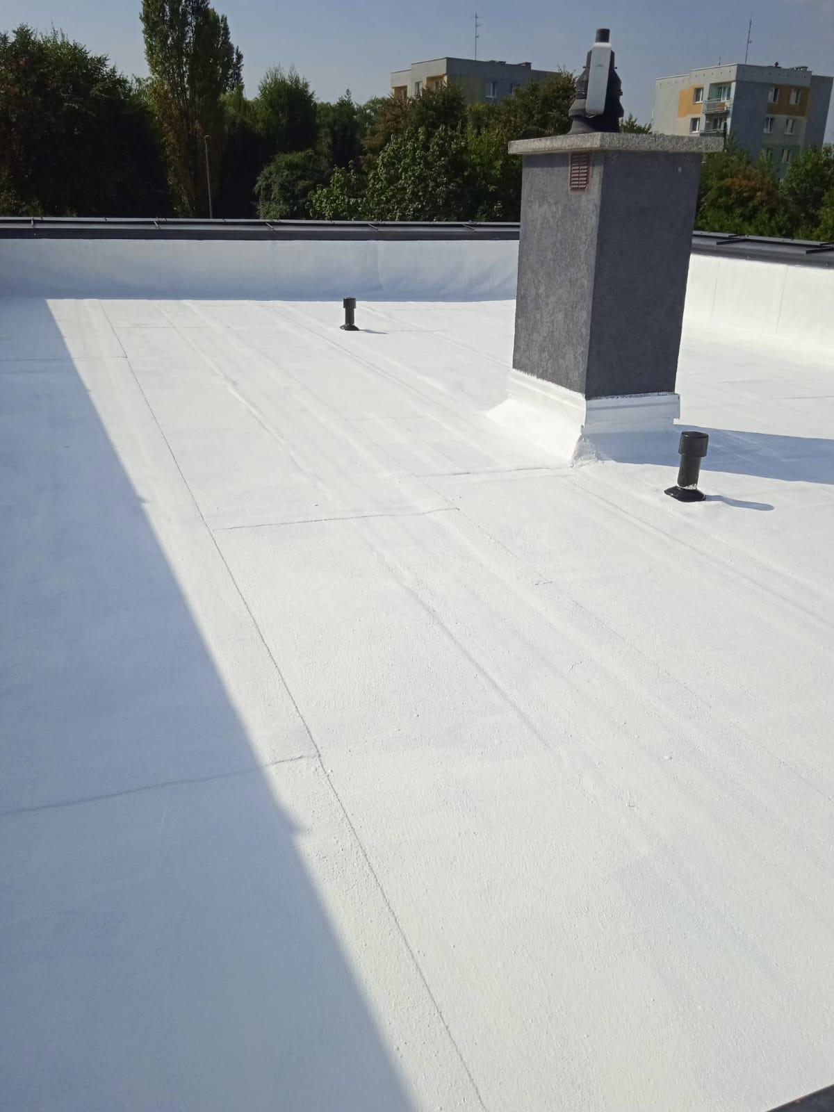 Remont dachu z papy, betonu, membrany PCV, za pomocą  pokrycia Cool-R, DZIERZONIOW, dolnośląskie