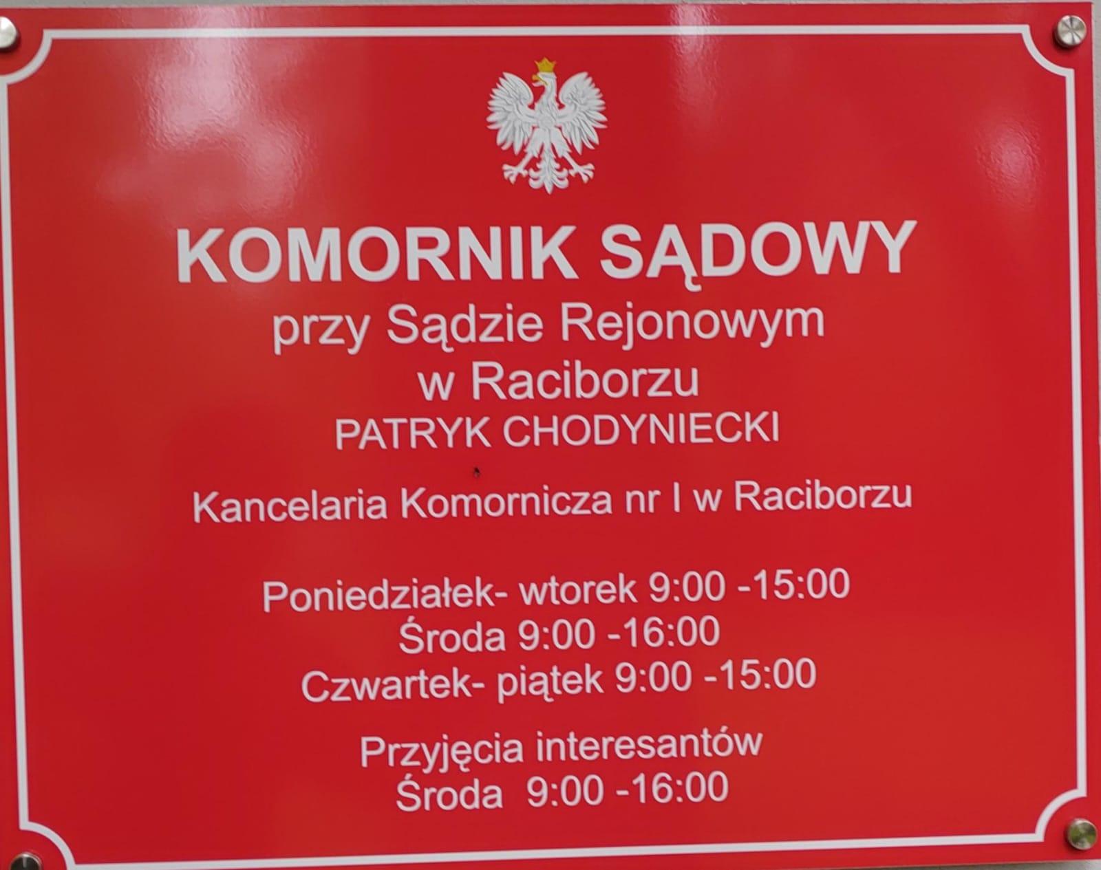 Komornik Racibórz Patryk Chodyniecki - Komornik Sądowy, śląskie