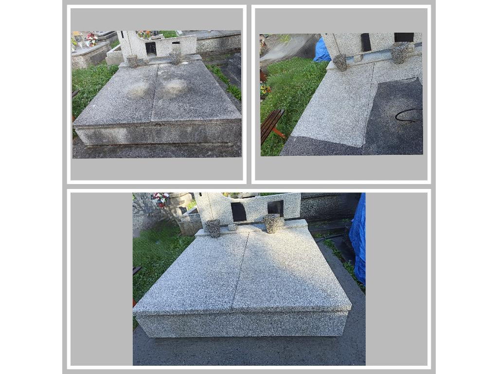 Czyszczenie nagrobka z lastryko
