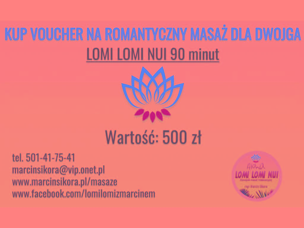 Lomi Lomi Nui lub Tantryczny - Mobilny Masaż z Marcinem, Reda, pomorskie