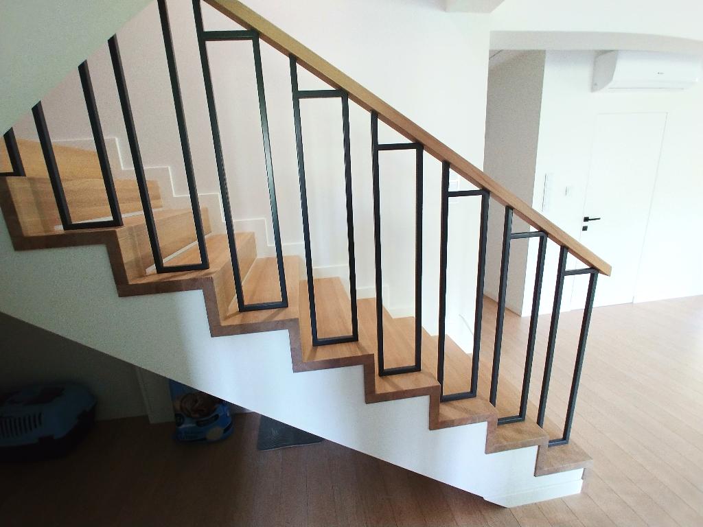 Barierka metalowo drewniana prostokąt