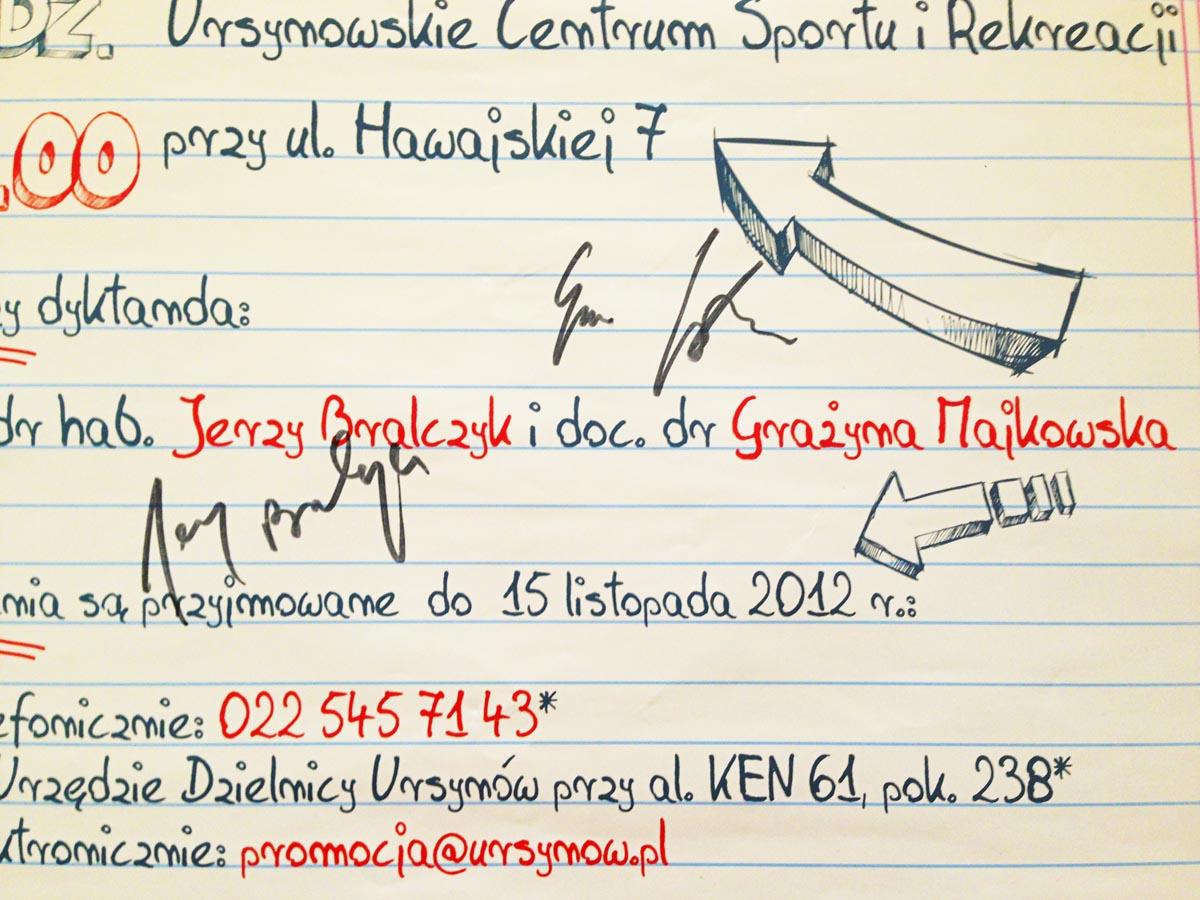 Projekty i podziękowania... dyktanda Prof. Jerzego Bralczyka