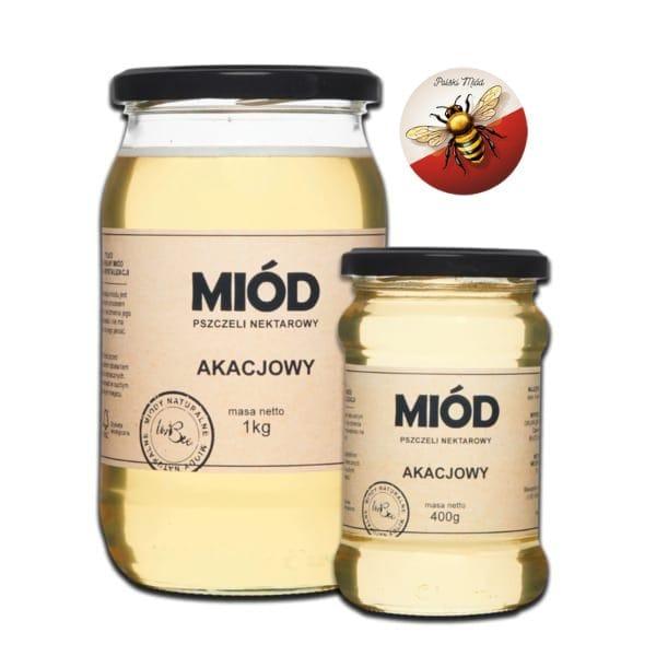 Miód akacjowy Lovbee, po lewej oferowany produkt